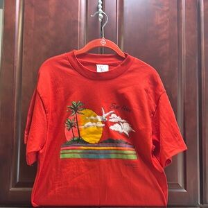 Uni-Sex Red Graphic T-Shirt -San Felipe Baja CA -size Large